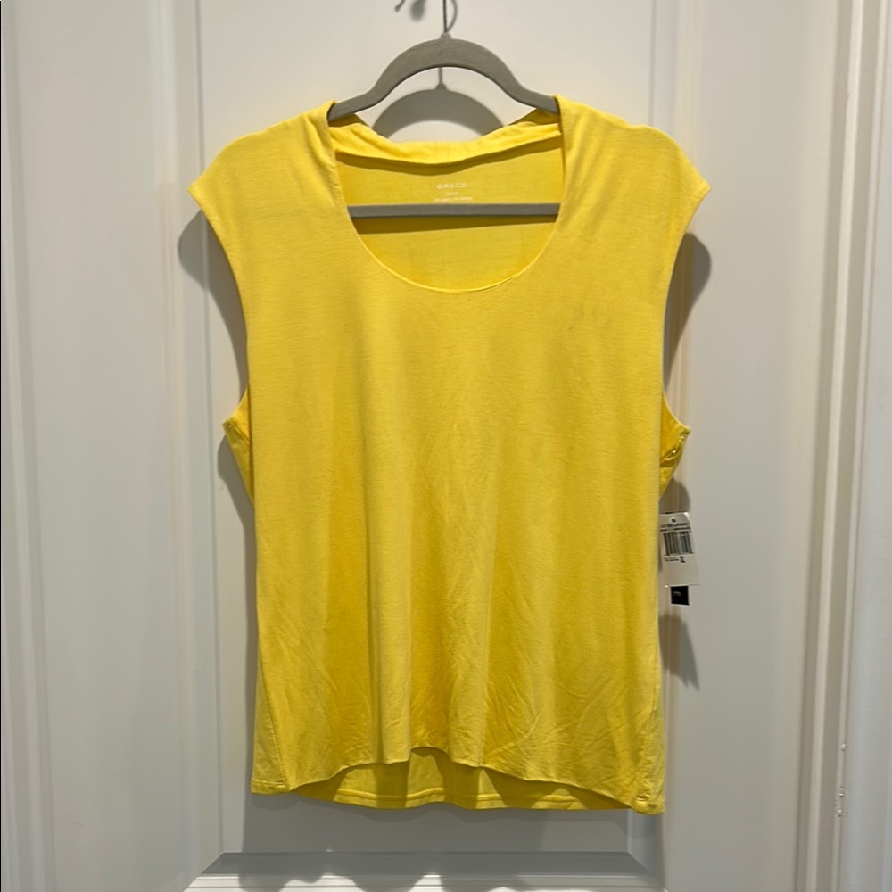 Grace Yellow Sleeveless Muscle Tee